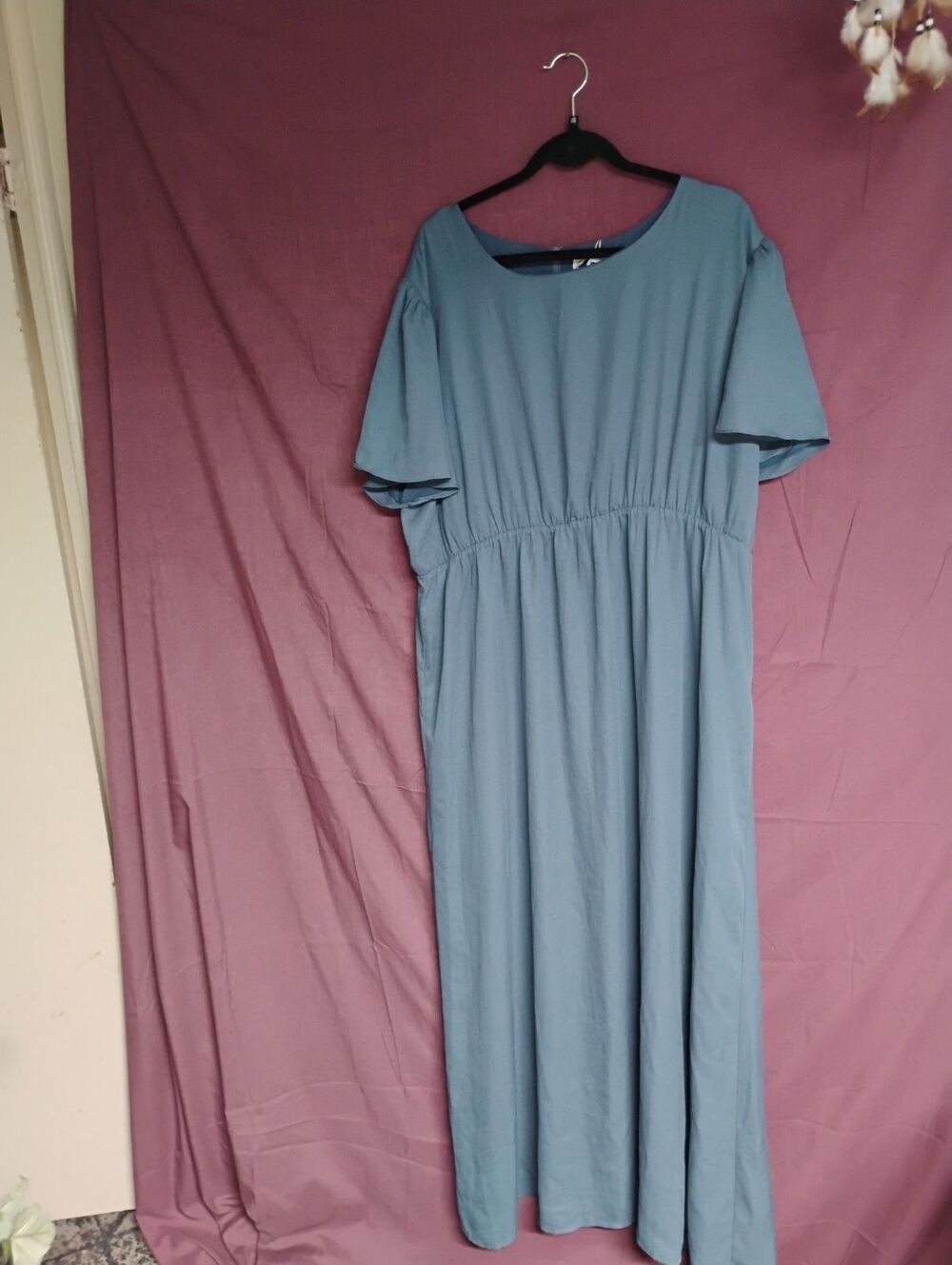 The Main Street Exchange "Naomi" Chiffon Maxi Dress Slate Blue Size 2X